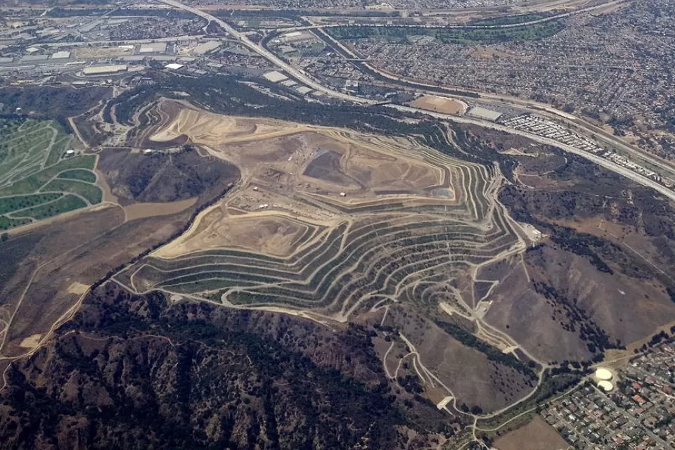 Puente Hills Landfill as seen from the air